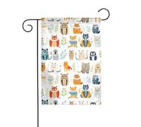 XBKGOHA Broderie animaux tigre pingouin image mât de drapeau extérieur cour décoration mode 30,5 x 45,7 cm