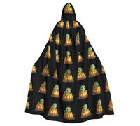 XBKGOHA Cape à capuche imprimée Little Turtle In The Pumpkin Lantern - Pour adulte - Sans fermeture éclair - Confortable pour les fêtes costumées
