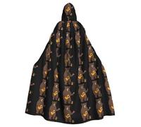 XBKGOHA Cape à capuche Love Music Big Bear Little Bear imprimé Halloween adulte sans fermeture éclair, confortable pour les fêtes costumées