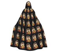 XBKGOHA Cape à capuche pour adulte avec imprimé Little Hedgehog Who Loves To Eat Apples - Sans fermeture éclair - Confortable pour les fêtes costumées