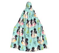 XBKGOHA Cape à capuche pour adulte avec imprimé pandas mignons, sans fermeture éclair, confortable pour les fêtes costumées