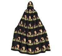 XBKGOHA Cape à capuche pour adulte avec imprimé petit écureuil sautant dans le quinoa, sans fermeture éclair, confortable pour les fêtes costumées