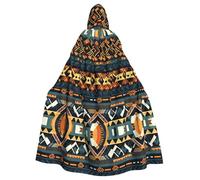 XBKGOHA Cape à capuche pour adulte avec texture ethnique tribale africaine imprimée sans fermeture éclair, confortable pour les fêtes costumées