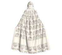 XBKGOHA Cape à capuche sans fermeture éclair pour adulte avec inscription « Sign Language Alphabet » - Confortable pour les fêtes costumées