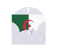 XBKGOHA Carte de vœux blanche avec drapeau de l'Algérie imprimée pour fête d'anniversaire festive