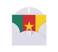 XBKGOHA Carte de vœux blanche avec drapeau du Cameroun imprimée pour fête d'anniversaire festive