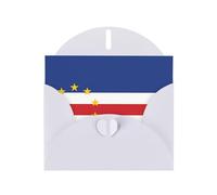 XBKGOHA Carte de vœux blanche avec drapeau du Cap-Vert imprimée pour fête d'anniversaire festive Invitation