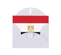 XBKGOHA Carte de vœux blanche avec drapeau égyptien imprimé pour fête d'anniversaire festive
