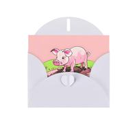 XBKGOHA Carte de vœux blanche avec imprimé cochon rose pour fête d'anniversaire festive