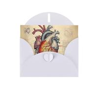 XBKGOHA Carte de vœux blanche avec motif anatomie humaine en forme de cœur pour fête d'anniversaire festive