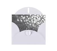 XBKGOHA Carte de vœux blanche avec paillettes argentées brillantes imprimées pour fête d'anniversaire festive