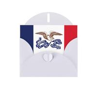 XBKGOHA Carte de vœux blanche imprimée drapeau de l'Iowa pour fête d'anniversaire festive