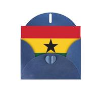 XBKGOHA Carte de vœux bleue avec drapeau du Ghana imprimée pour fête d'anniversaire festive