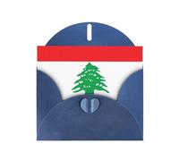 XBKGOHA Carte de vœux bleue avec drapeau du Liban imprimée pour fête d'anniversaire festive