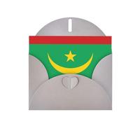 XBKGOHA Carte de vœux grise avec drapeau de la Mauritanie imprimée pour fête d'anniversaire festive