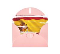 XBKGOHA Carte de vœux rose avec drapeau espagnol imprimé pour fête d'anniversaire festive