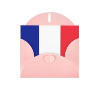 XBKGOHA Carte de vœux rose avec drapeau français imprimé pour fête d'anniversaire