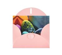 XBKGOHA Carte de vœux rose avec pierres colorées imprimées pour une fête d'anniversaire festive