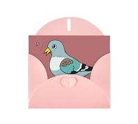 XBKGOHA Carte de vœux rose imprimée pigeon pour fête d'anniversaire festive