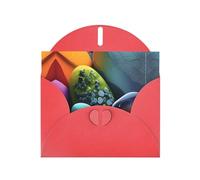 XBKGOHA Carte de vœux rouge avec pierres colorées imprimées pour une fête d'anniversaire festive