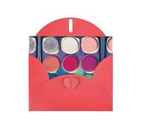 XBKGOHA Carte de vœux rouge ronde avec palette de couleurs imprimées pour une fête d'anniversaire festive
