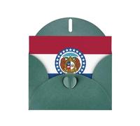 XBKGOHA Carte de vœux vert foncé avec drapeau de l'État du Missouri imprimé pour fête d'anniversaire festive
