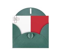 XBKGOHA Carte de vœux vert foncé avec drapeau de Malte imprimée pour fête d'anniversaire festive