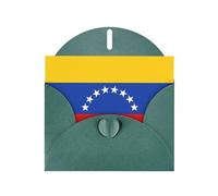 XBKGOHA Carte de vœux vert foncé avec drapeau du Venezuela imprimée pour fête d'anniversaire festive