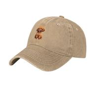 XBKGOHA Casquette de baseball noire marron bouclée imprimé chien chapeau réglable en coton pour homme et femme Sports, activités de plein air, voyage, naturel, Taille unique