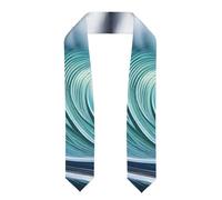 XBKGOHA Châle de remise de diplôme aplati avec impression tsunami - Étole en satin pour cérémonie de remise de diplôme, cadeau pour fils, filles, amis et sœurs, Aplati, Taille unique