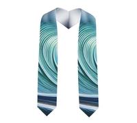 XBKGOHA Châle de remise de diplôme aplati avec impression tsunami - Étole en satin pour cérémonie de remise de diplôme, cadeau pour fils, filles, amis et sœurs, coin pointu, Taille unique
