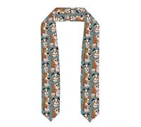 XBKGOHA Châle de remise de diplôme aplati ruban abstrait collection vent chien impression - Étole en satin pour cérémonie de remise de diplôme, cadeau pour fils, filles, amis et sœurs, Aplati, Taille