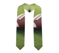 XBKGOHA Châle ruban aplati de remise de diplôme ballon de football américain sur herbe impression sport - Étole en satin pour cérémonie de remise de diplôme, cadeau pour fils, filles, amis et sœurs