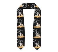 XBKGOHA Châle ruban aplati pour remise de diplôme Petits animaux effrayés par l'impression éclair - Étole en satin pour cérémonie de remise de diplôme, cadeau pour fils, filles, amis et sœurs, Aplati