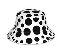 XBKGOHA Chapeau bob réfléchissant à pois noirs et blancs pour homme et femme