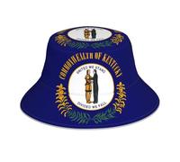 XBKGOHA Chapeau bob réfléchissant imprimé drapeau de l'État du Kentucky pour homme et femme décontracté extérieur noir