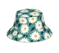 XBKGOHA Chapeau bob réfléchissant imprimé marguerite homme et femme décontracté extérieur noir