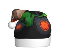 XBKGOHA Chapeau de Noël imprimé gros dinde sur tracteur pour adulte, accessoire de qualité doux, léger et moelleux