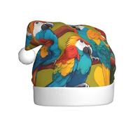 XBKGOHA Chapeau de Noël imprimé perroquet bicolore pour adulte, accessoire de qualité doux, léger et moelleux