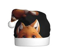 XBKGOHA Chapeau de Noël imprimé petit renard qui aime manger des raisins pour adulte, accessoire de qualité doux, léger et moelleux