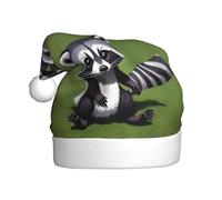 XBKGOHA Chapeau de Noël imprimé raton laveur de dessin animé pour adulte, accessoire de qualité doux, léger et moelleux