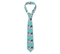 XBKGOHA Cravate mignonne pour homme avec imprimé vache de dessin animé style classique convient pour les vacances et le travail