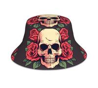 XBKGOHA Day of The Dead Sugar Roses Skull Print Chapeau bob réfléchissant Homme et femme Casual Outdoor