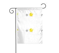 XBKGOHA Décoration de jardin avec petit canard jaune qui donne un coup de pied à la balle - 30,5 x 45,7 cm