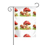 XBKGOHA Décoration de jardin motif petit écureuil cueillant un champignon géant 30,5 x 45,7 cm