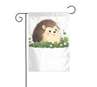 XBKGOHA Décoration de jardin motif petit hérisson dans un trèfle - 30,5 x 45,7 cm