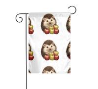 XBKGOHA Décoration de jardin motif petit hérisson qui aime manger des pommes 30,5 x 45,7 cm