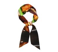 XBKGOHA Delicious Écharpe longue en soie pour femme Motif viande grillée Doux et lisse Accessoires de sac à main