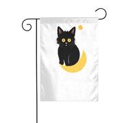 XBKGOHA Dessin animé chat mignon image de jardin mât de drapeau extérieur cour décoration mode 30,5 x 45,7 cm