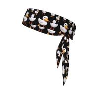 XBKGOHA Foulard de sport à motif de petit canard blanc, absorbant la transpiration et respirant, bandeau de mouvement, foulard double face